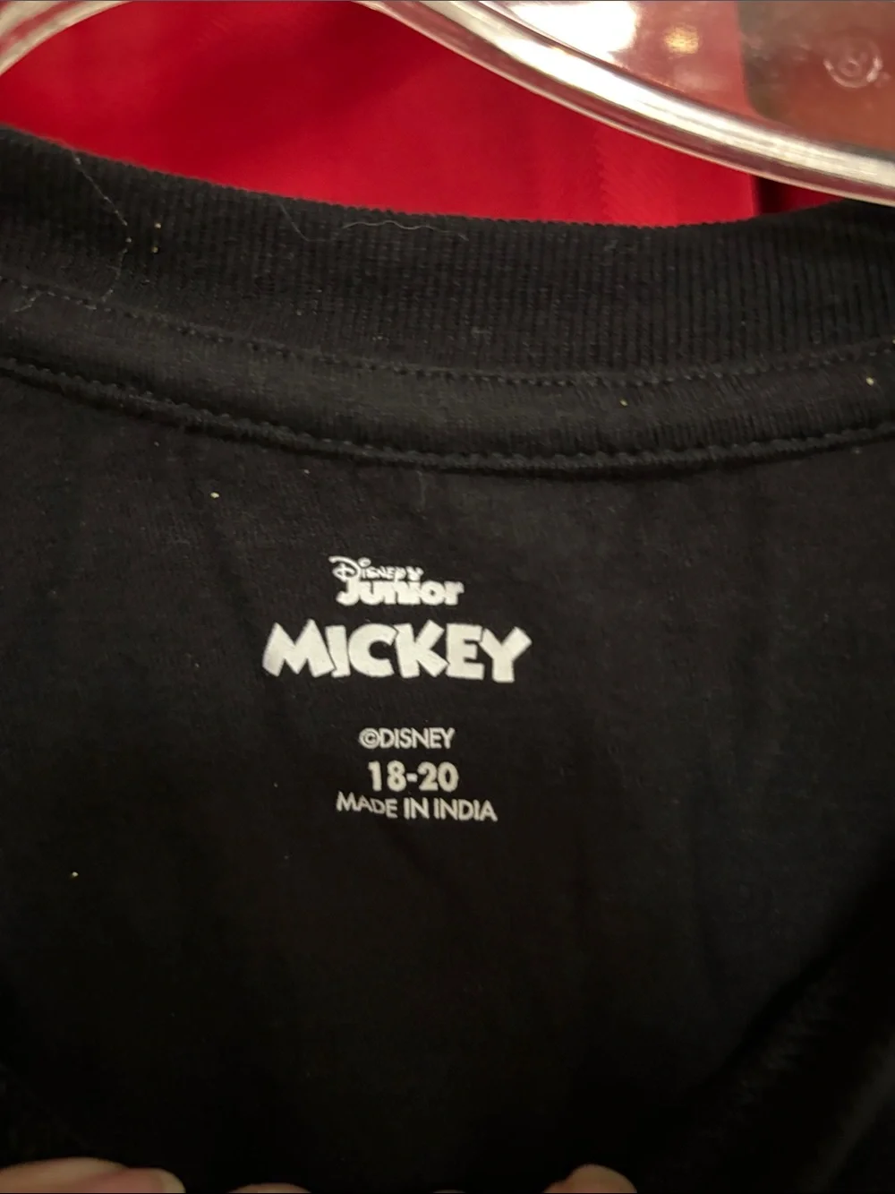 Disney Black Kids Mickey Graphic Tee with Red & Yellow Accents